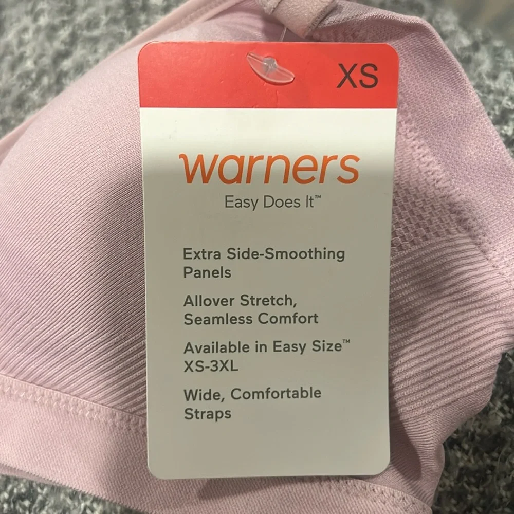 Warner’s Easy Does It Lightly Lined Wireless Bra Size XS Lilac NWT - Picture 2 of 4